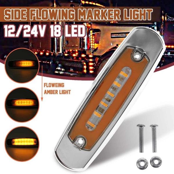 

24v 18 led car truck side marker lights external signal indicator lamp warning tail light trailer lorry emergency