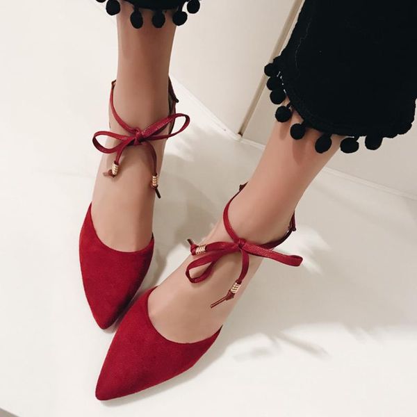 

dilalula 2021 plus size 30-48 sweet sandals women covered pointed toe 8.5cm high heels bowtie dating woman, Black