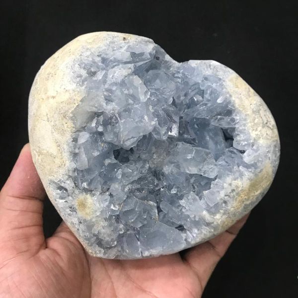 

decorative objects & figurines 1pc natural crystal blue quartz calcite cluster spar ore energy reiki standard aquarium home decoration jewel