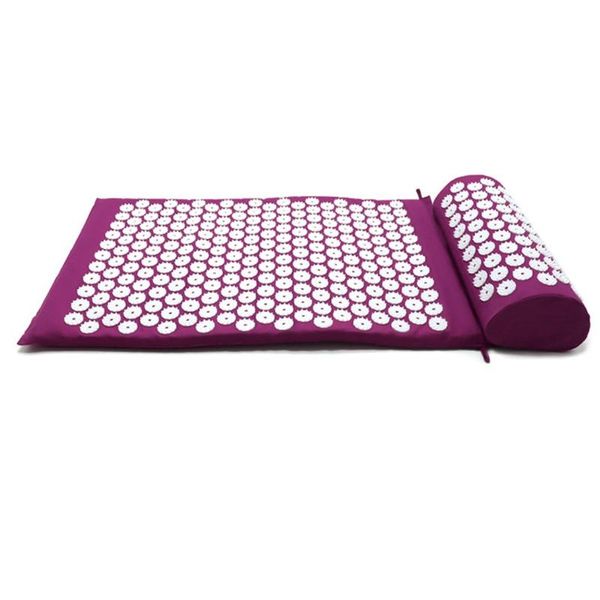 

massager cushion lotus acupressure yoga mat relieve back body pain spike head neck foot needle with pillow mats