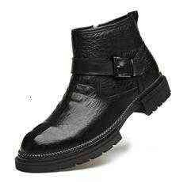 

tangzuo 9778 side zipper zhongbang leather shoes, , 38-47, Black