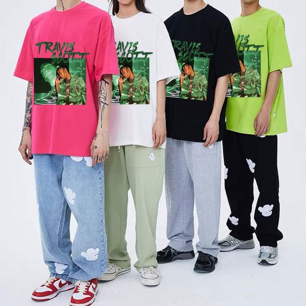 

men's t-shirts awesome hip hop rap travis scotshirt playboi carti short sleeve men wome gift astroworld tour t-shirt catus jack tees, White;black