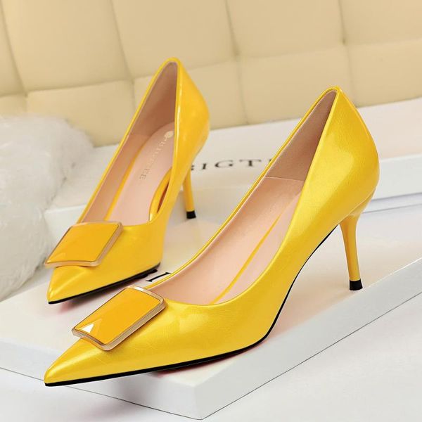 

dress shoes professional ol women's heels thin high shallow pumps belt buckle single g8999-2, Black
