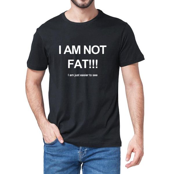 

men's t-shirts 100% cotton funny i'm not fat i am just easy to see joke gifts cool humor summer harajuku t-shirt loose tee, White;black
