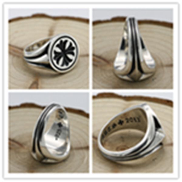 

925 sterling silver cross round band rings american european punk gothic antique vintage designer luxury jewelry accessories gifts