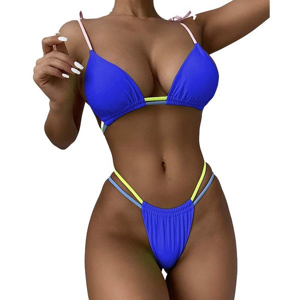 

women's swimwear thong bikini 2021 women push up female padded swimsuit solid bathing suit miao beachwear brazilian, White;black