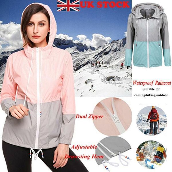 

women's jackets waterproof raincoat outdoor hooded rain jacket windbreaker adjustable drawsting hem coat s-2xl, Black;brown