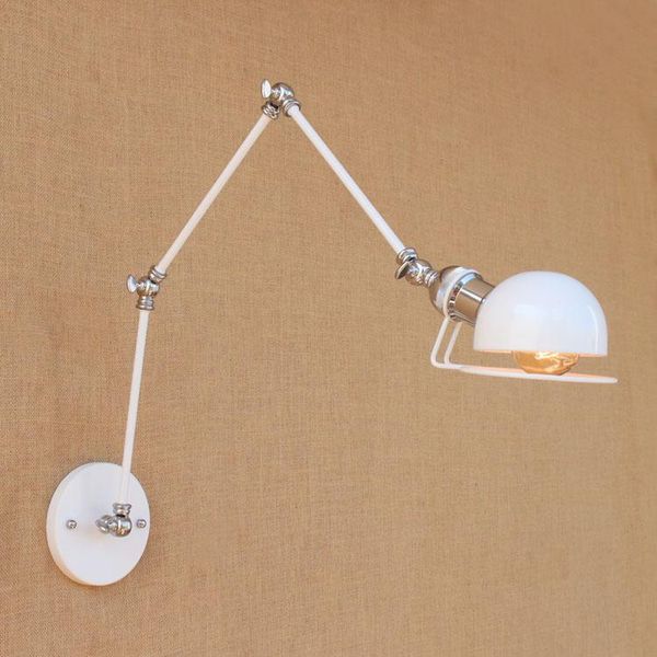 

wall lamp white adjustable long arm light fixtures loft industrial decor edison vintage applique murale