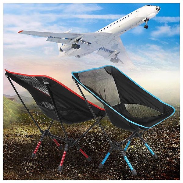 

portable mini folding beach chair 4 colors blue orange red sky 7075 aerospace aluminum 800d oxford cloth load 150kg durable camp furniture