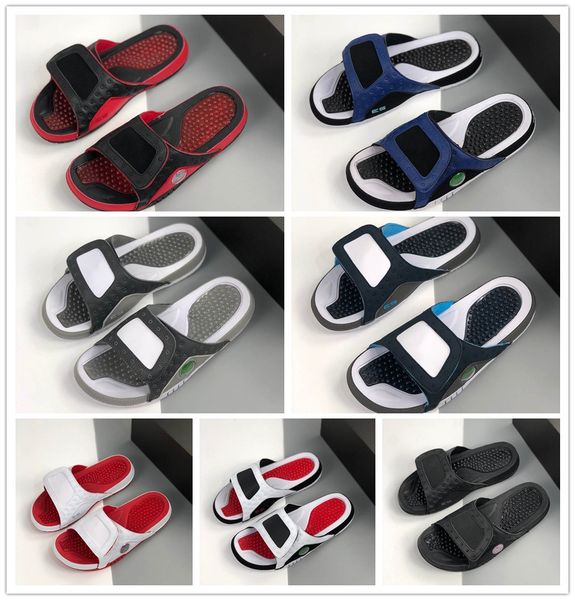 

jumpman 13 hydro slide slipper chicago gym red black cat women men slippers summer beach sandals casual outdoor shoes