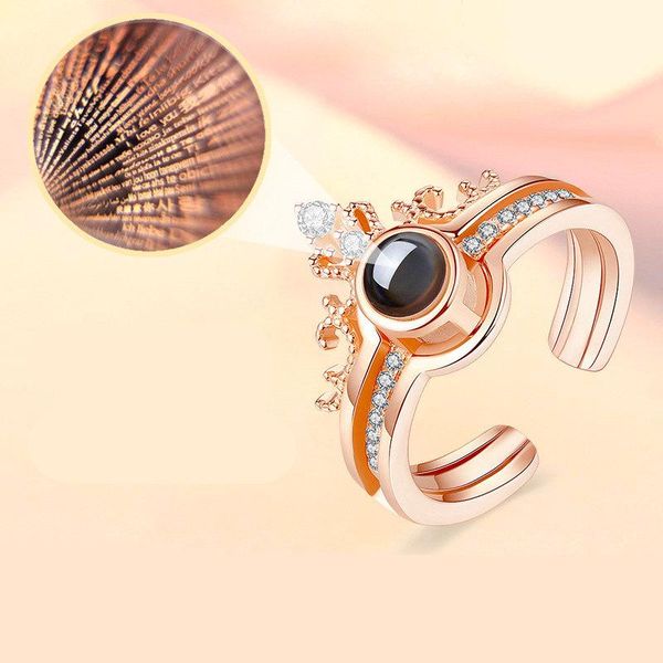 

wedding rings ufavoirte korean fashion trendy crystal engagement i love you design for women elegant female bridal jewelry, Slivery;golden