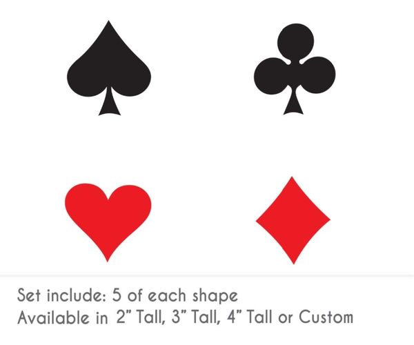 

wall stickers 20pcs modern fashion playing card pattern decal poker club spades hearts diamond design decor syy947
