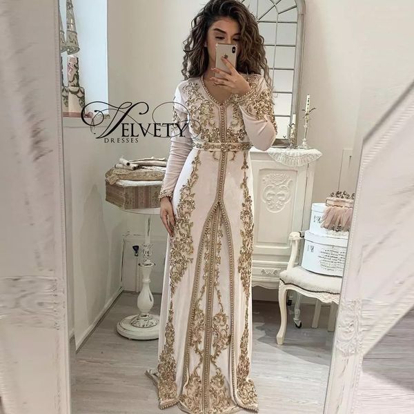 Marroquino Kaftan vestido de noite muçulmano sereia veludo laço de ouro islâmico dubai craftan saudita árabe manga longa vestido vestido de baile