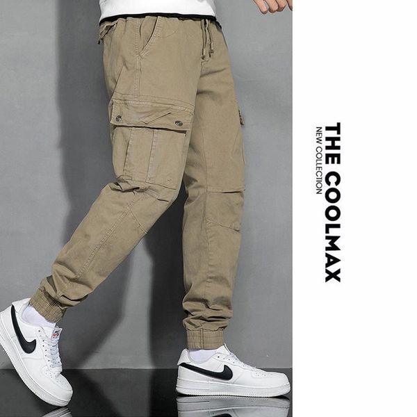 

winter cargo pants men outdoor jogger overalls autumn tactical military pant casual sweatpant male 100% cotton trousers men's, Black