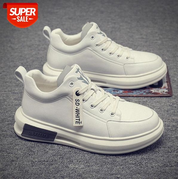 

men's shoes korean casual board youth sports white high-#qf1y