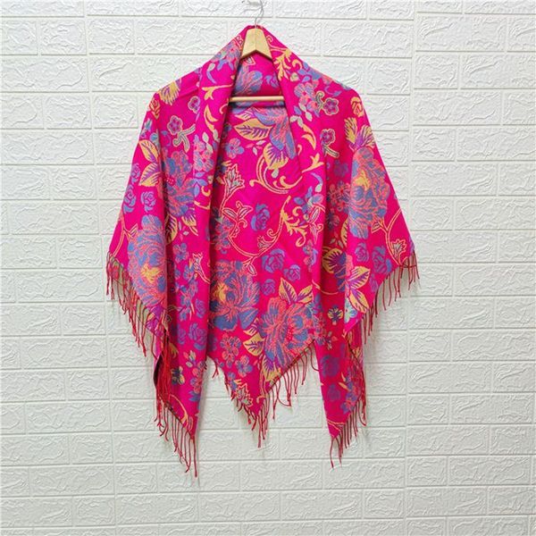 

scarves tourism ethnic wind scarf women autumn winter thick warm shoulder dual-use tassel imitation cashmere neckerchief cape, Blue;gray