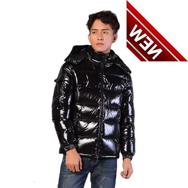 

men down jacket winter boys coat hooded jackets warm outerwear m l  xxl 3xl 4xl 5xl, Black
