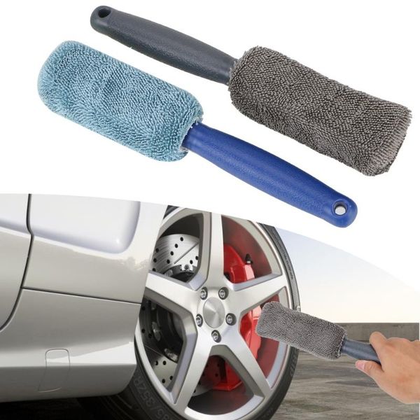 

car sponge maintenance wash beauty microfiber with plastic handle wheel rim detailing brush tire