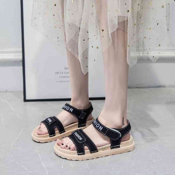 

sandals summer sports british style 2021 fashion women's all-match canvas flat shoes efp9, Black