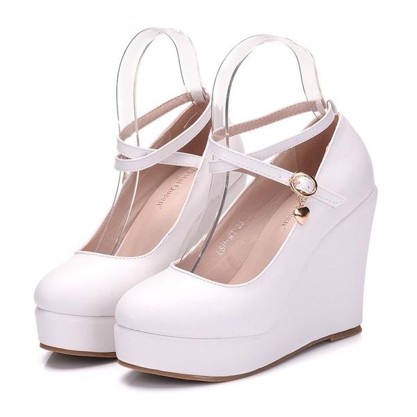 

dress shoes 2021 spring autumn casual high-heeled women pumps pu buckle strap .8cm wedges high heels pointed toe waterproof, Black