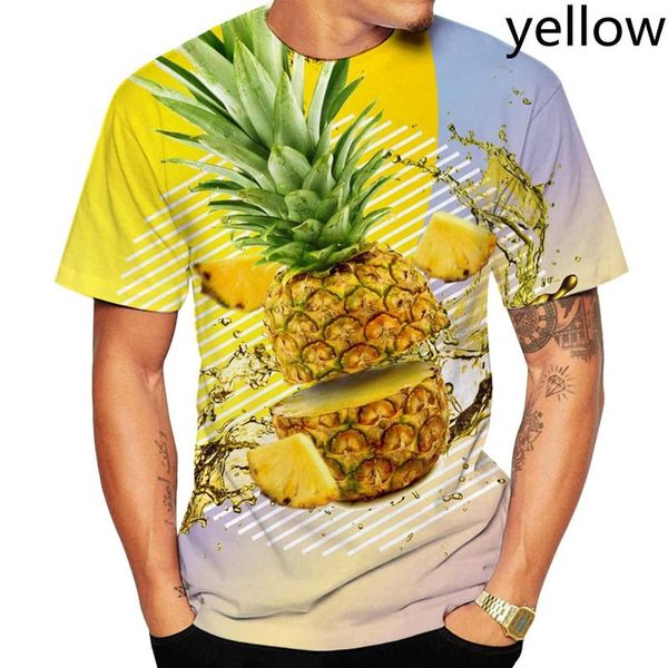 

men's t-shirts women men 3d print pineapple t-shirt fashion tee, White;black