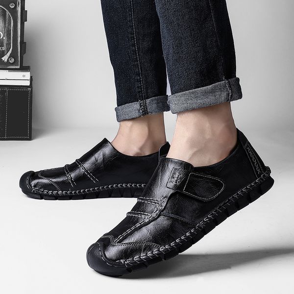 

464748 size autumn trendy mens woven handmade cowhide business leather shoes-size mens peas shoes single layer casual shoes, Black;white