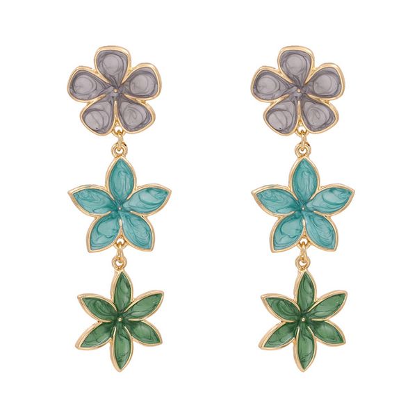 

fashion summer jewelry big mix color dangle earrings for women ins style party wedding exaggerated flower earring, Silver