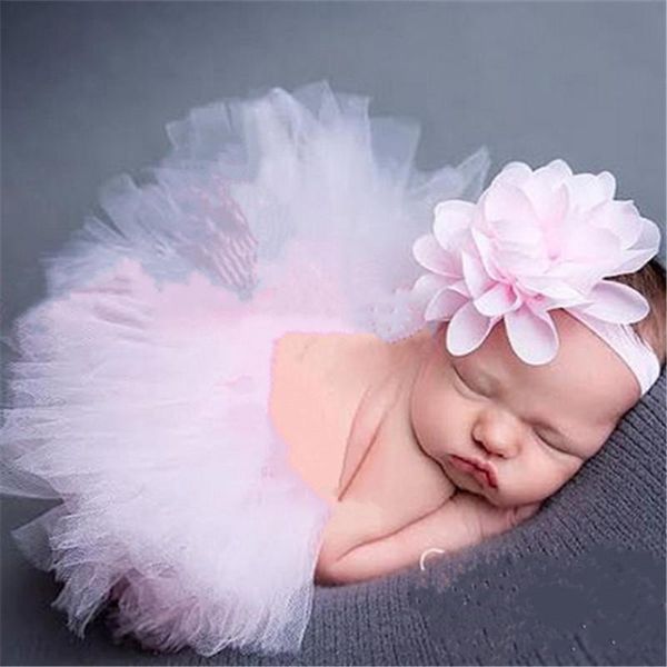 

skirts cute born baby girls tutu skirt & headband po prop costume toddler kids outfit infant short cake for 0-3m, Blue