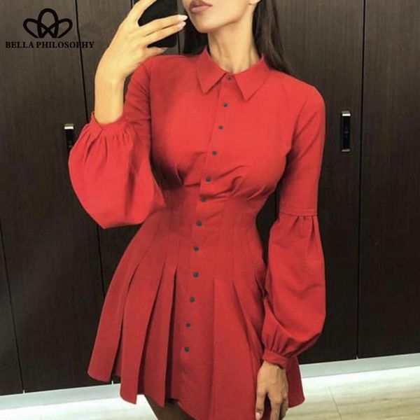 

casual dresses heydress mini dressvintage sheath button bodycon dress women elegant puff sleeve ladies party vestidos 2021, Black;gray