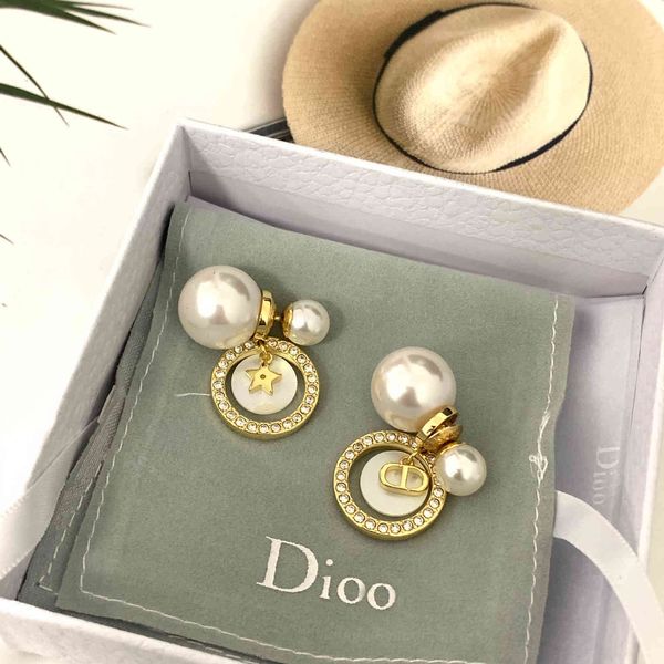 

70% off outlet online new star pearl fritillaria earrings, Golden