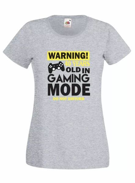 

t-shirt shirt women j2435 gift gamer 40 years gaming mode, White;black