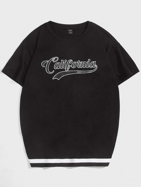 

men letter and striped hem w7as#, White;black