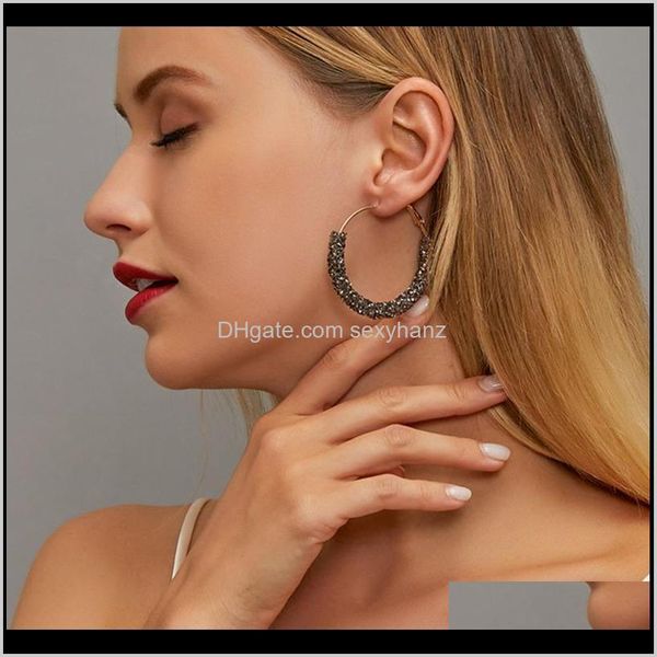 

& hie drop delivery 2021 modyle big circle round hoop for womens fashion statement golden punk charm earrings party jewelry gbwlw, Golden;silver