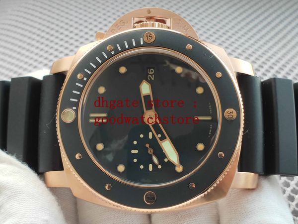 

original box men's limited 47mm watches power savings racing black pa 684 rubber wristwatch movement eta 2813 automatic mechanical dial, Slivery;brown