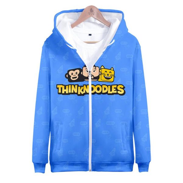 

men's hoodies & sweatshirts thinknoodles 3d prints zipper women/men fashion long sleeve hooded sweatshirt streetwear clothes, Black