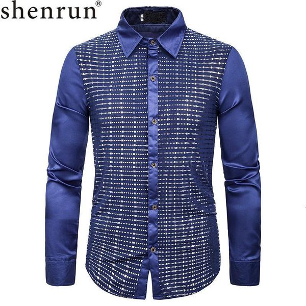 

men's casual shirts shenrun sequin long sleeve fashion stage shirt night club ball costumes singer host drummer party prom mk6c, White;black