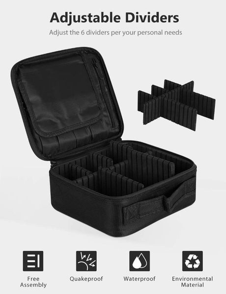 

cosmetic bags & cases travel bag with mirror portable train storage box adjustable separator large capacity