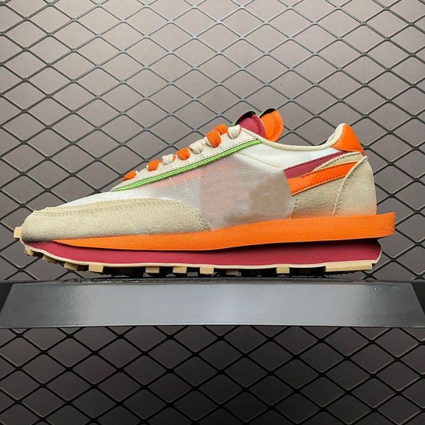 

2021 ldwaffle shoes net orange blaze deep red green bean men women running shoe with box waffle kids sports sneakers size