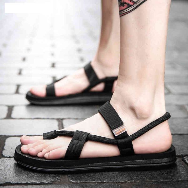 

men sandals summer beach shoes roma leisure breathable gladiator sandals male shoes flip flops zapatos hombre, Black