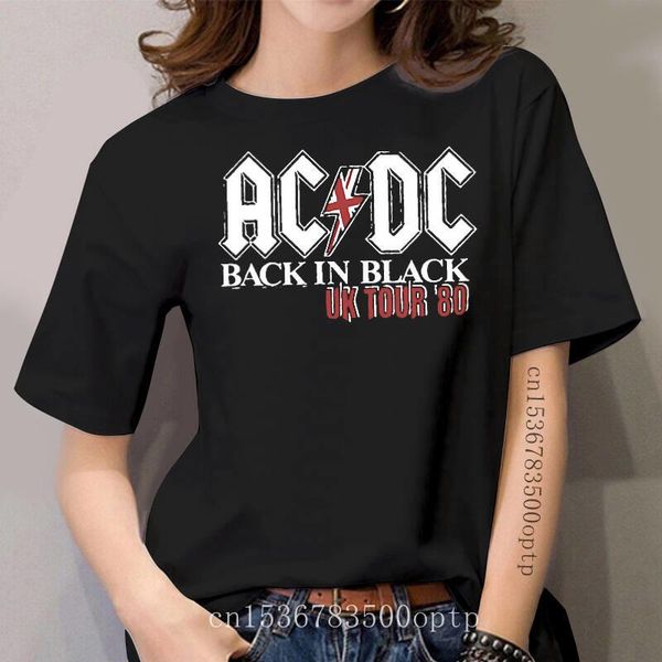 

women's t-shirt 2021 funny t shirt women novelty tshirt ac_dc - in black uk tour, White