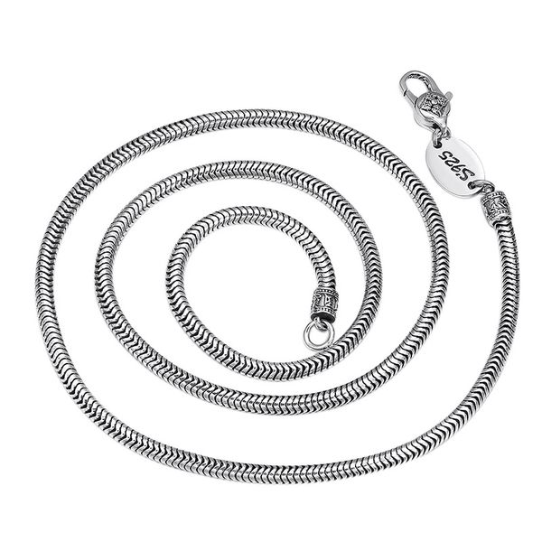 

925 sterling silver snake chain men's necklaces american european hip-hop handmade designer punk gothic antique luxury jewelry accessor