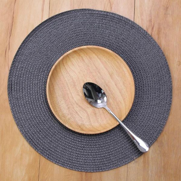 

mats & pads 1pc round woven placemats pp waterproof dining table coasters decoration mat disc bowl non-slip kitchen napkin cup dri s3v4