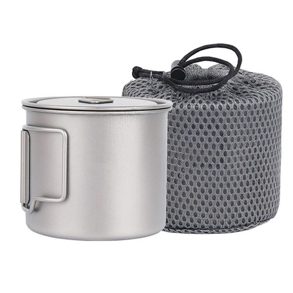 

titanium cup 550ml ultralight portable pot water mug for outdoor camping hiking backpacking fishing accessories