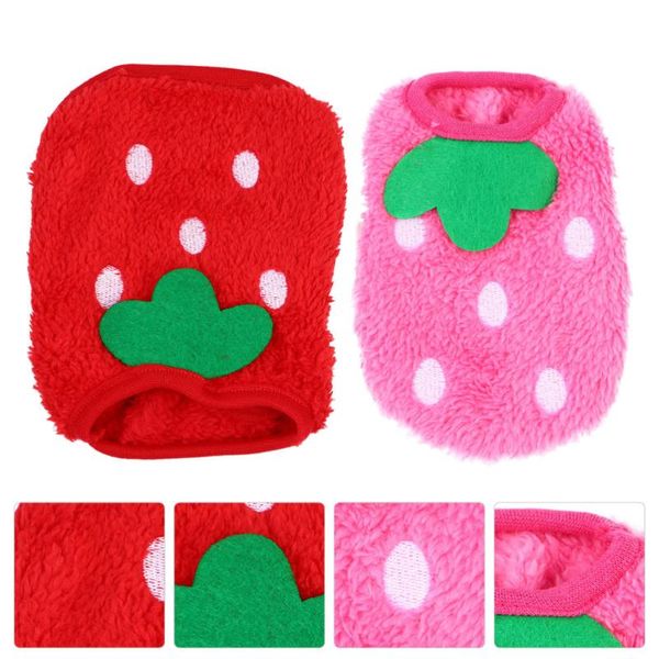 

cat costumes 2pcs small dog costume winter pet clothing strawberry apparel supplies