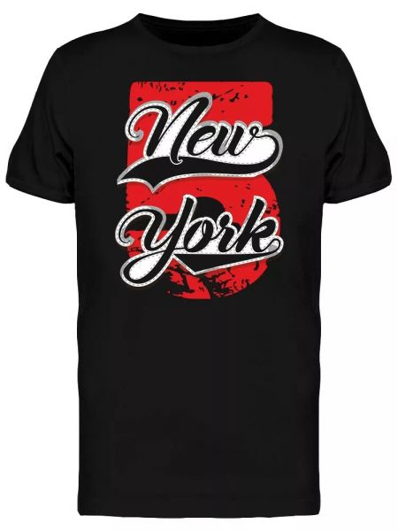 

New York Red Typography Men's Tee -Image by Shutterstock, White;black