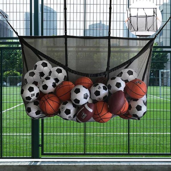 

storage boxes & bins bag large-capacity swimming pool hook mesh football basketball home clutter net