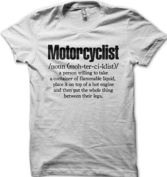 

Aprilia RSV4 racing motorcyclist biker definition white cotton t-shirt oz01187, White;black