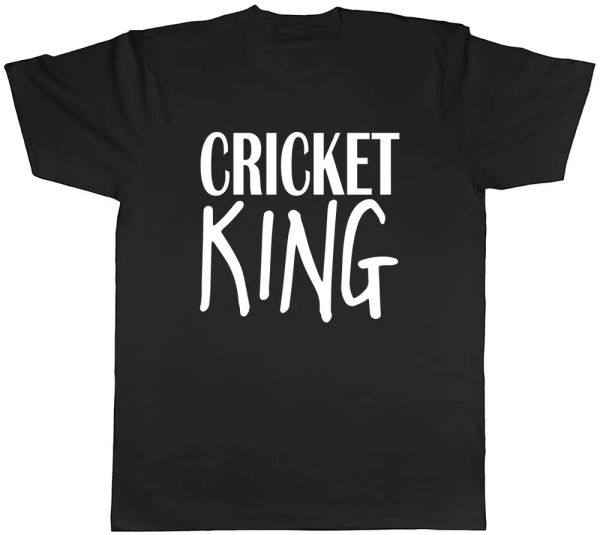 

Cricket King Mens Unisex T-Shirt Tee, White;black