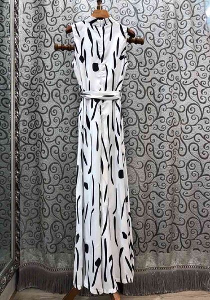 

jackets summer fashion jumpsuits women black color block print sleeveless full length wide leg pants overalls ladies, Black;brown