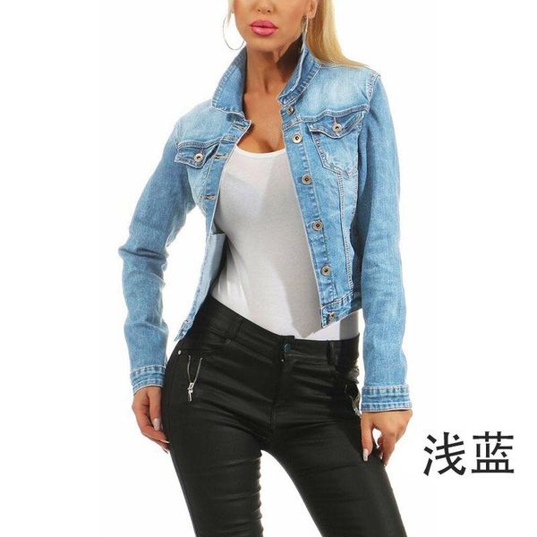 

women's jackets denim woman 2021 spring autumn coat long sleeve jacket, Black;brown